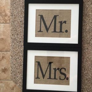 Mr. & Mrs. Natural Burlap prints